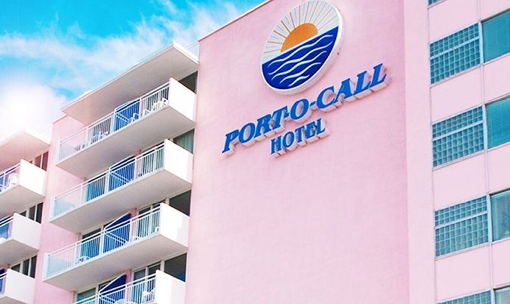 Exterior of the Port-O-Call Hotel on a sunny day